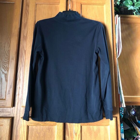 LL Bean Mock Neck Cotton Long Sleeve Pullover Top - M - Picture 1 of 11